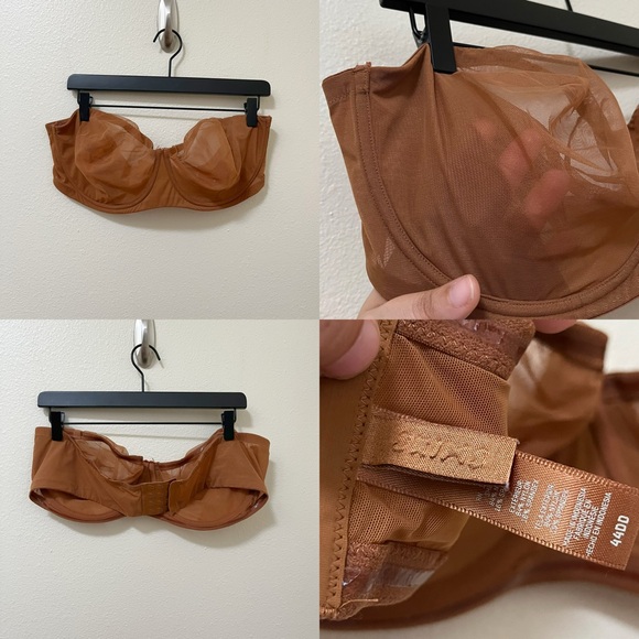 •SKIMS• Ultra Fine Mesh Strapless Bra Bronze Brown - Picture 1 of 3